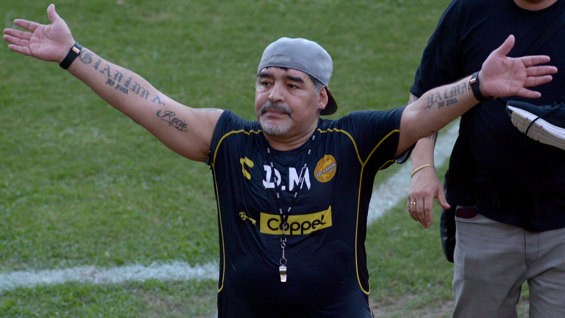 Maradona, durante un partido del Dorados Maradona, durante un partido del Dorados