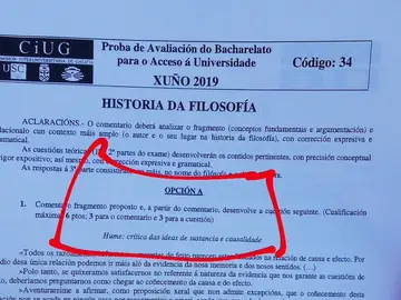 Examen de Filosofía con errores en Galicia Examen de Filosofía con errores en Galicia