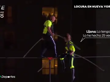 El reto de los hermanos Wallenda: cruzan Times Square por un cable a 25 pisos de altura El reto de los hermanos Wallenda: cruzan Times Square por un cable a 25 pisos de altura