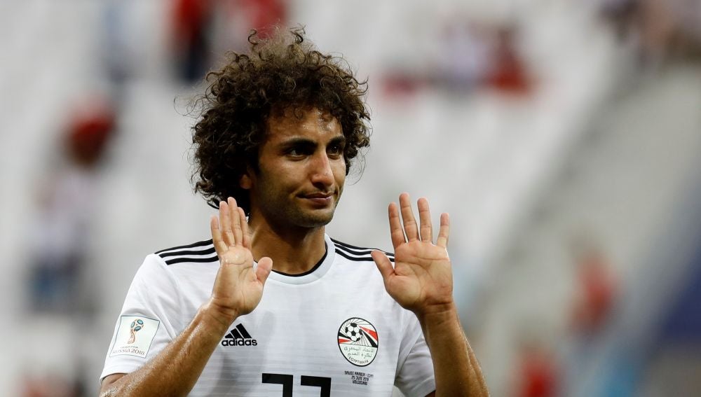 Amr Warda, durante un partido con Egipto