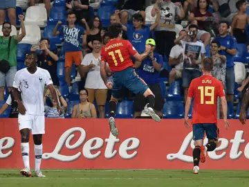 Oyarzabal celebra su gol contra Francia Oyarzabal celebra su gol contra Francia