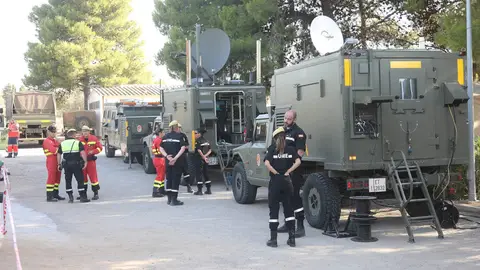 Efectivos de la UME trabajan en el incendio de Tarragona Efectivos de la UME trabajan en el incendio de Tarragona