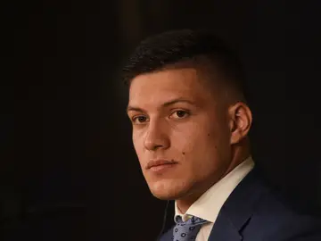 Luka Jovic, durante su presentación con el Real Madrid Luka Jovic, durante su presentación con el Real Madrid
