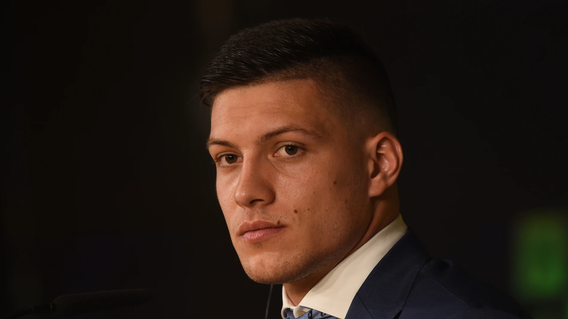 Luka Jovic, durante su presentación con el Real Madrid Luka Jovic, durante su presentación con el Real Madrid