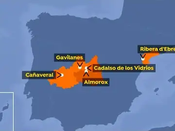 Mapa de los incendios en España Mapa de los incendios en España