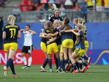 Suecia celebra un gol Suecia celebra un gol