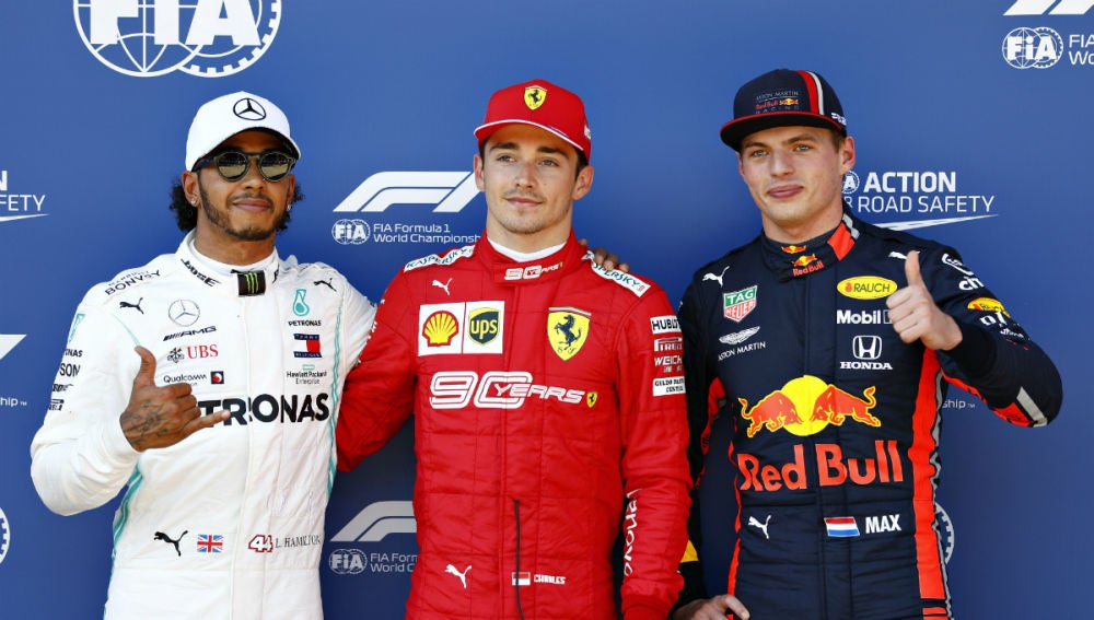 Hamilton, Leclerc y Verstpapen