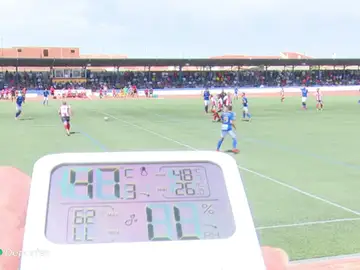 Más de 40 grados de temperatura en el Socuéllamos vs Algeciras: "No se puede soportar" Más de 40 grados de temperatura en el Socuéllamos vs Algeciras: "No se puede soportar"