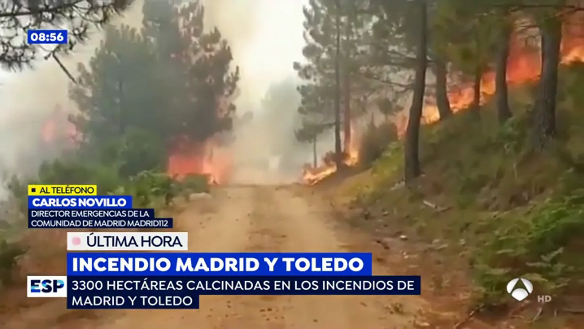 Incendio en Madrid y Toledo.