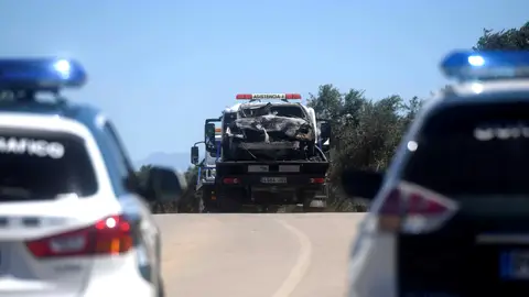 Imagen del coche de José Antonio Reyes después del accidente Imagen del coche de José Antonio Reyes después del accidente