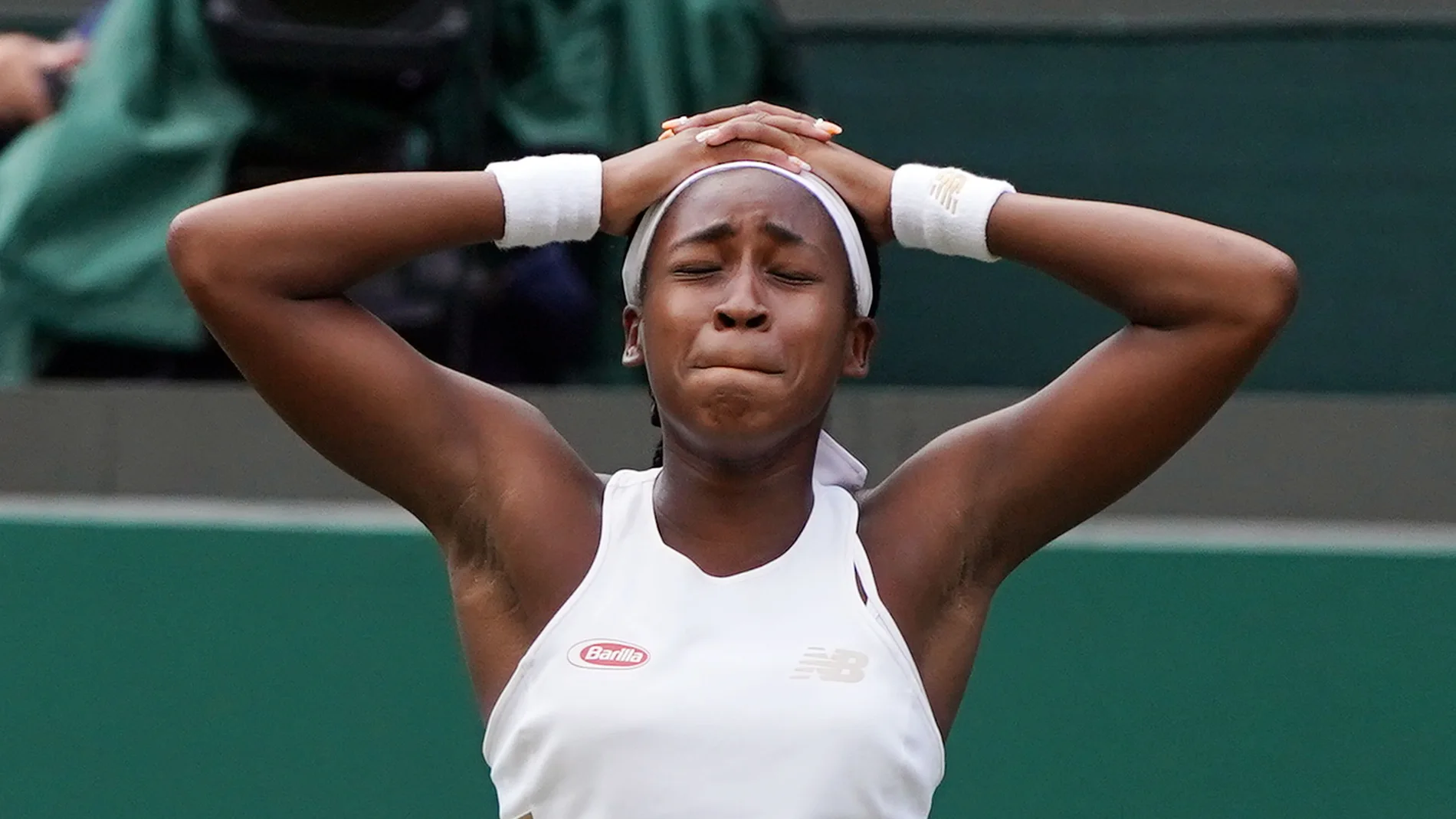 Coco Gauff celebrando la histórica victoria ante Venus Williams Coco Gauff celebrando la histórica victoria ante Venus Williams