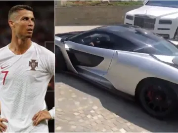 Cristiano luce su flamante coche por Lisboa Cristiano luce su flamante coche por Lisboa