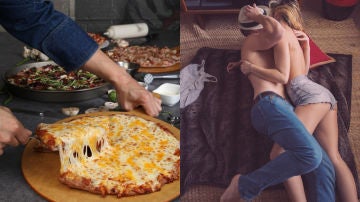 Pizza y pareja
