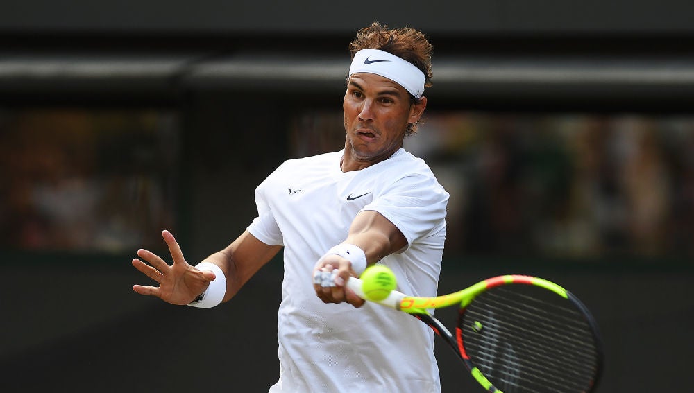 Nadal en medio del partido contra Sugita