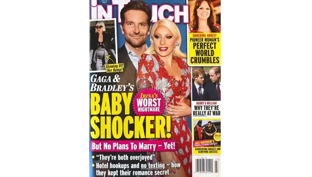 La portada que asegura que Lady Gaga está embarazada de Bradley Cooper