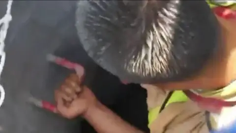 Uno de los chinos rescatados Uno de los chinos rescatados