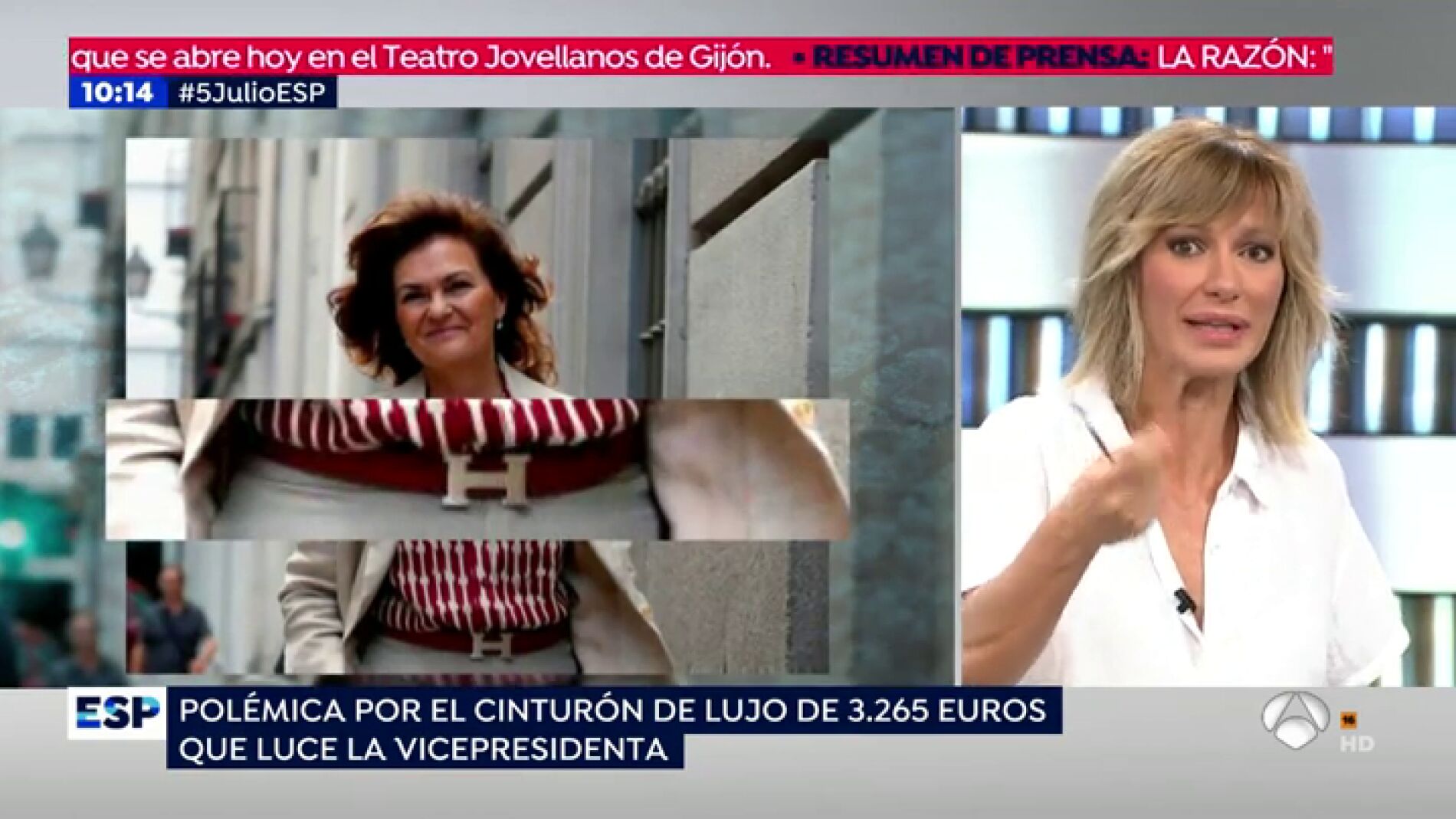 polemica cinturon carmen calvo