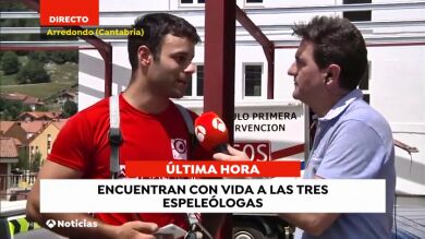 Antena 3 Noticias habla en exclusiva con uno de los rescatadores de las espeleólogas atrapadas en la cueva de Cantabria