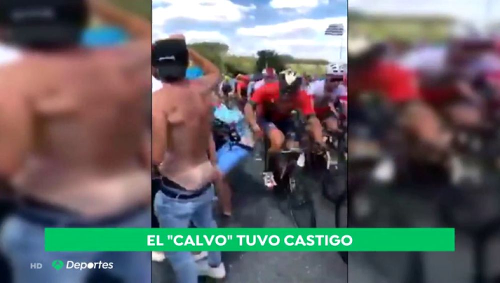 El viral 'cachetazo' de un ciclista a un aficionado durante el Tour de Francia