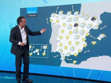 Temperaturas diurnas en descenso, con nubes en el interior peninsular Temperaturas diurnas en descenso, con nubes en el interior peninsular
