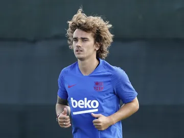Antoine Griezmann, en su primer entrenamiento con el Barcelona Antoine Griezmann, en su primer entrenamiento con el Barcelona
