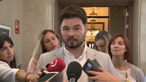 Rufián sobre la investidura: "La parte contratante de la primera parte. Un lío" Rufián sobre la investidura: "La parte contratante de la primera parte. Un lío"