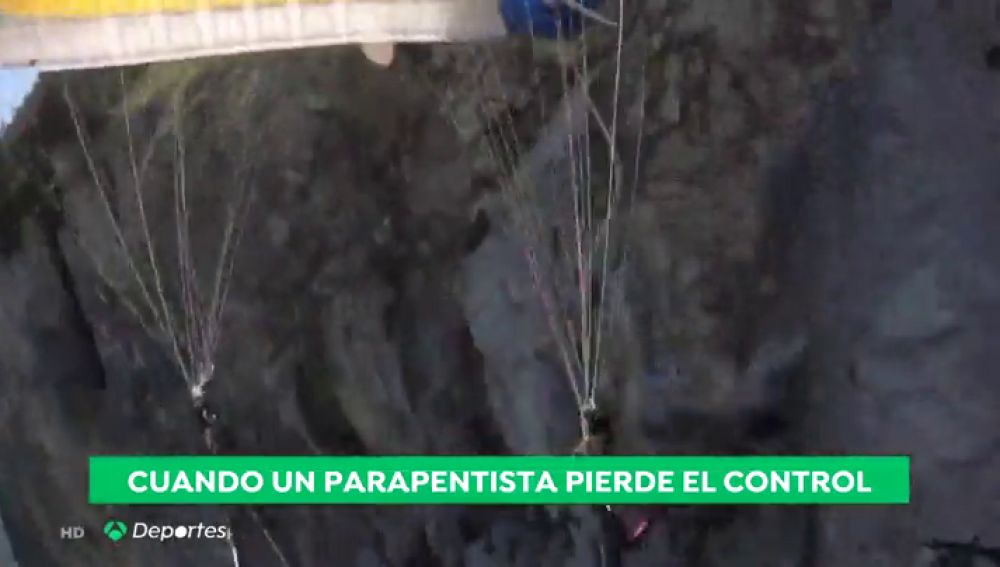 Un parapentista sufre un accidente y se rompe una vértebra