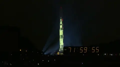 Estados Unidos recuerda al lanzamiento del Apolo 11 con una proyección en el obelisco Washington Estados Unidos recuerda al lanzamiento del Apolo 11 con una proyección en el obelisco Washington