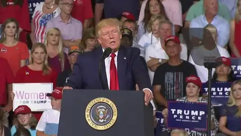 El discurso racista de Trump cala entre sus adeptos, que piden la expulsión de una congresista: "Que la devuelvan" El discurso racista de Trump cala entre sus adeptos, que piden la expulsión de una congresista: "Que la devuelvan"