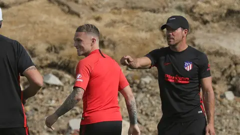 Kieran Trippier, en su primer entrenamiento como colchonero Kieran Trippier, en su primer entrenamiento como colchonero