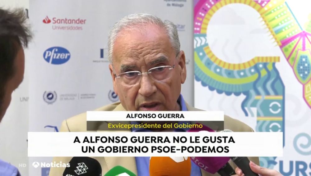 Alfonso Guerra:  "Es muy difícil llegar a acuerdos con populistas y nacionalistas que no creen en el sistema democrático"