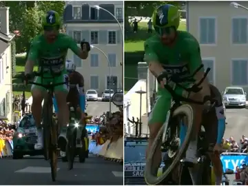 Peter Sagan haciendo un caballito Peter Sagan haciendo un caballito