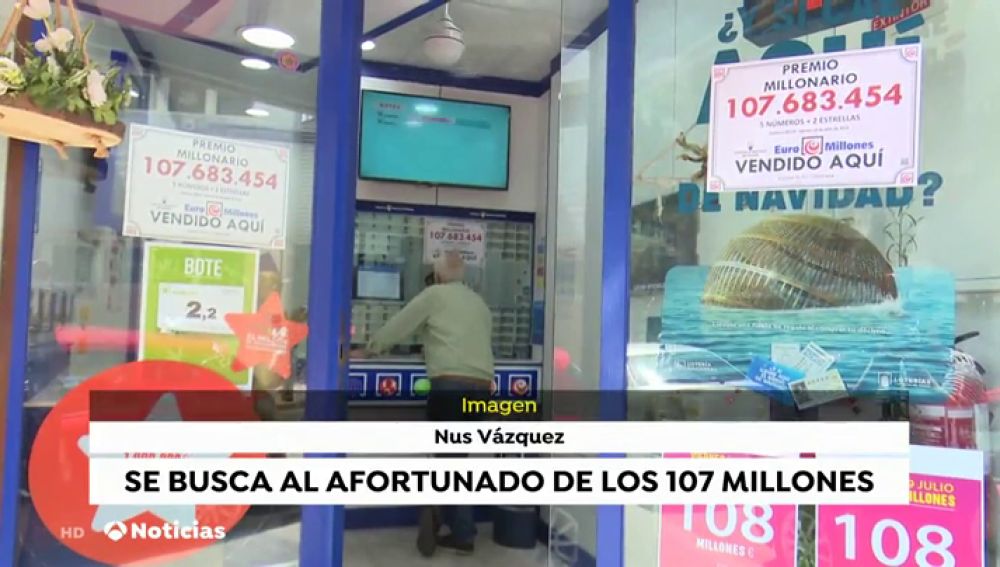  Un único acertante en España se lleva más de 107 millones de euros en el bote del euromillón