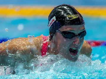 Mireia Belmonte durante la competición de esta mañana en 200m estilos Mireia Belmonte durante la competición de esta mañana en 200m estilos