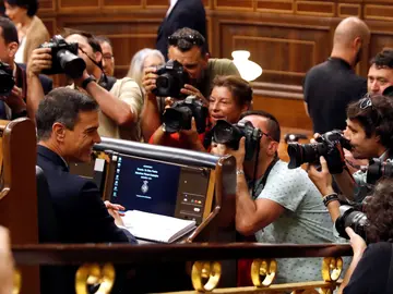 Pedro Sánchez en la sesión de investidura en el Congreso Pedro Sánchez en la sesión de investidura en el Congreso