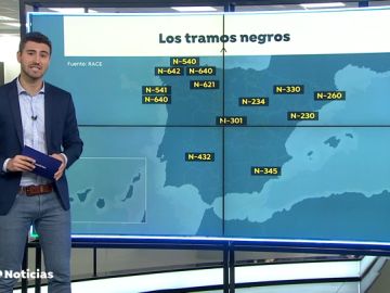 Los 15 puntos negros de las carreteras españolas