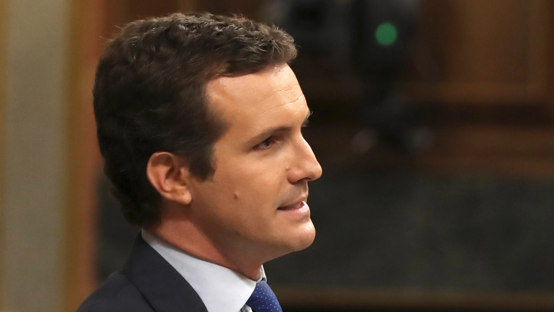 Pablo Casado durante su turno de réplica en el debate de investidura en el Congreso de los Diputados. Pablo Casado durante su turno de réplica en el debate de investidura en el Congreso de los Diputados.