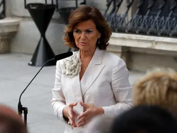 La vicepresidenta en funciones, Carmen Calvo La vicepresidenta en funciones, Carmen Calvo