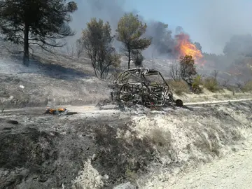 La avería de un vehículo buggie pudo ser la causa del incendio La avería de un vehículo buggie pudo ser la causa del incendio