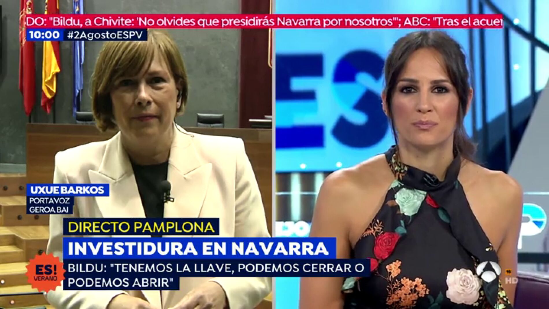 Uxue Barkos, investidura en Navarra