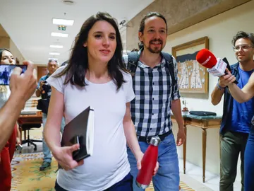 Los líderes de Unidas Podemos Pablo Iglesias (d) e Irene Montero (i) Los líderes de Unidas Podemos Pablo Iglesias (d) e Irene Montero (i)