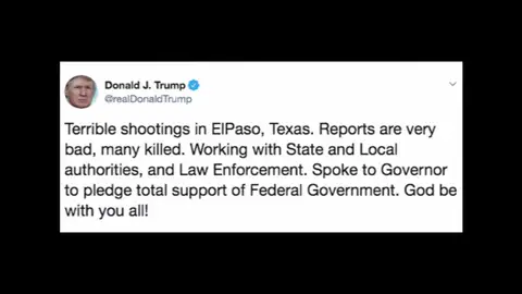 Trump afirma que hay "muchos muertos" en el "terrible" tiroteo en el centro comercial Walmart de El Paso, en Texas Trump afirma que hay "muchos muertos" en el "terrible" tiroteo en el centro comercial Walmart de El Paso, en Texas