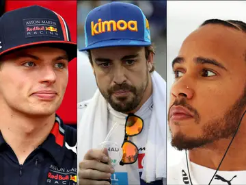 Max Verstappen, Fernando Alonso y Lewis Hamilton Max Verstappen, Fernando Alonso y Lewis Hamilton