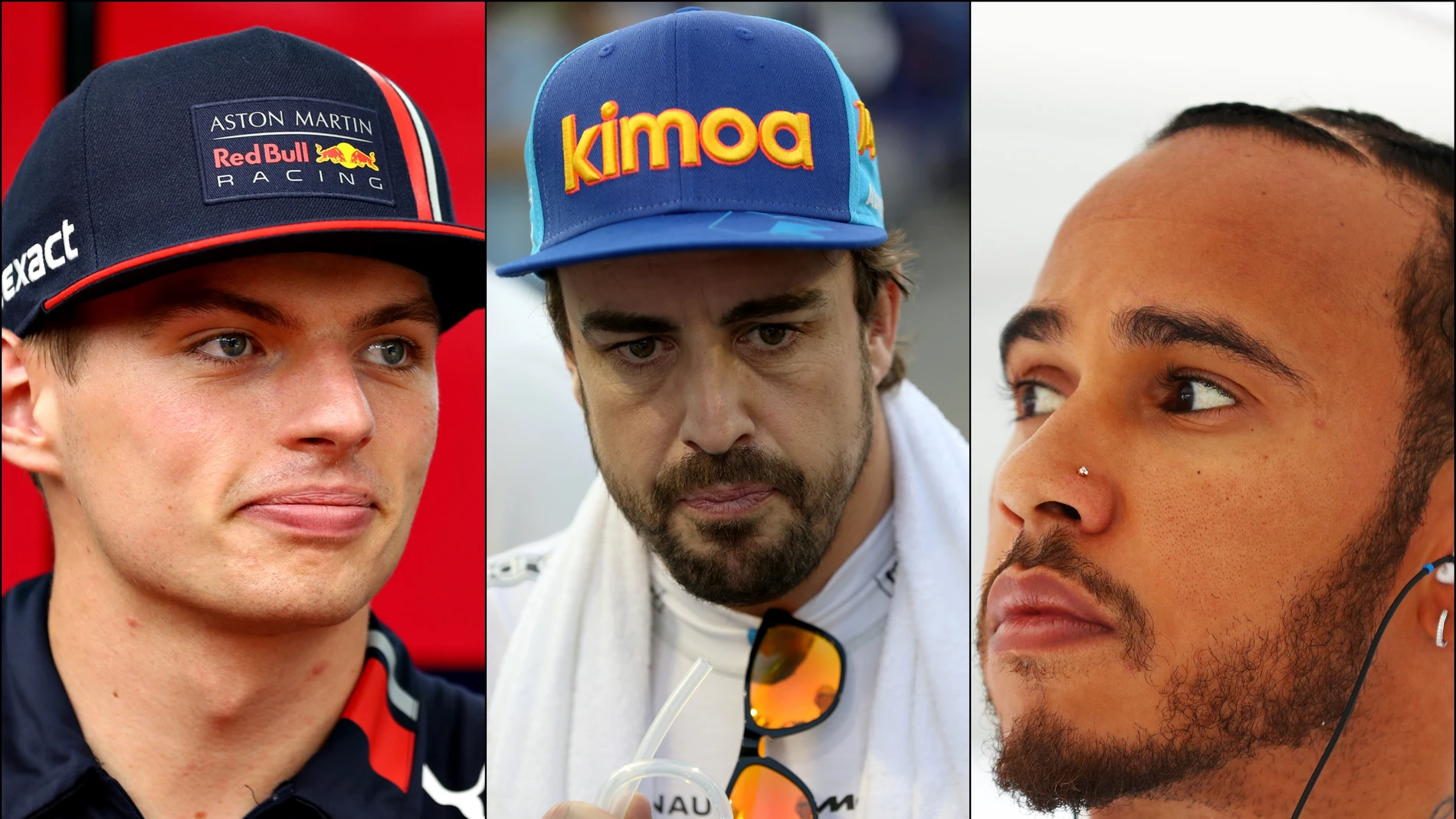 Max Verstappen, Fernando Alonso y Lewis Hamilton Max Verstappen, Fernando Alonso y Lewis Hamilton