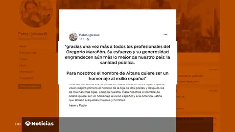 Pablo Iglesias e Irene Montero anuncian el nacimiento de su tercer hijo Pablo Iglesias e Irene Montero anuncian el nacimiento de su tercer hijo