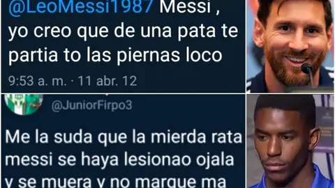 Polémicos tuits de Junior Firpo contra Messi en 2012 Polémicos tuits de Junior Firpo contra Messi en 2012