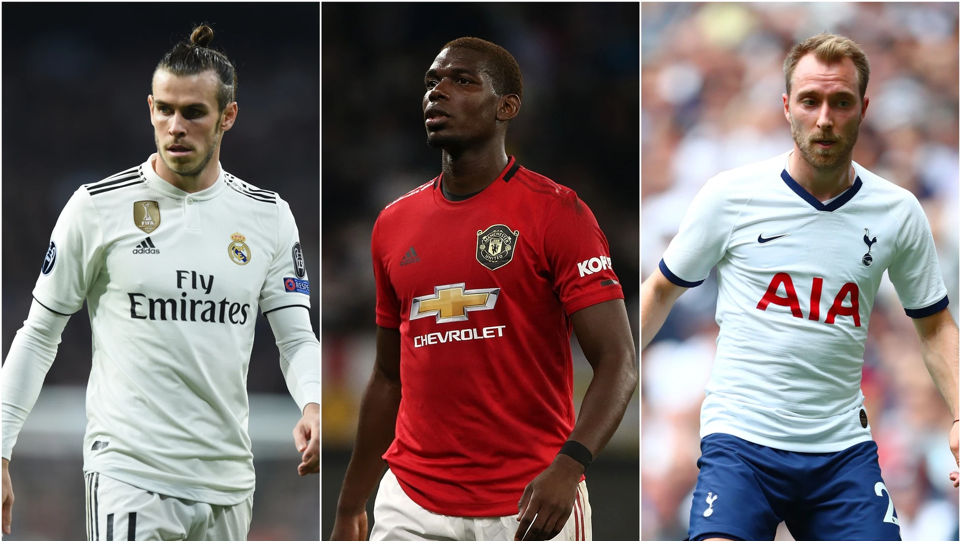 Pogba, Bale y Eriksen Pogba, Bale y Eriksen