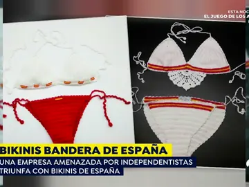La dueña de La Flamenca de Borgoña recibe amenazas tras diseñar bikinis con la bandera de España La dueña de La Flamenca de Borgoña recibe amenazas tras diseñar bikinis con la bandera de España