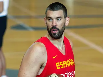 Marc Gasol en uno de los entrenamientos con la Selección Española Marc Gasol en uno de los entrenamientos con la Selección Española