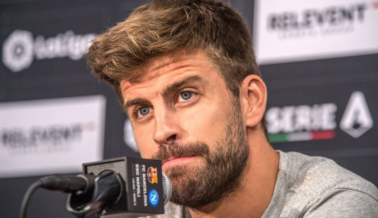 Gerard Piqué, en sala de prensa Gerard Piqué, en sala de prensa